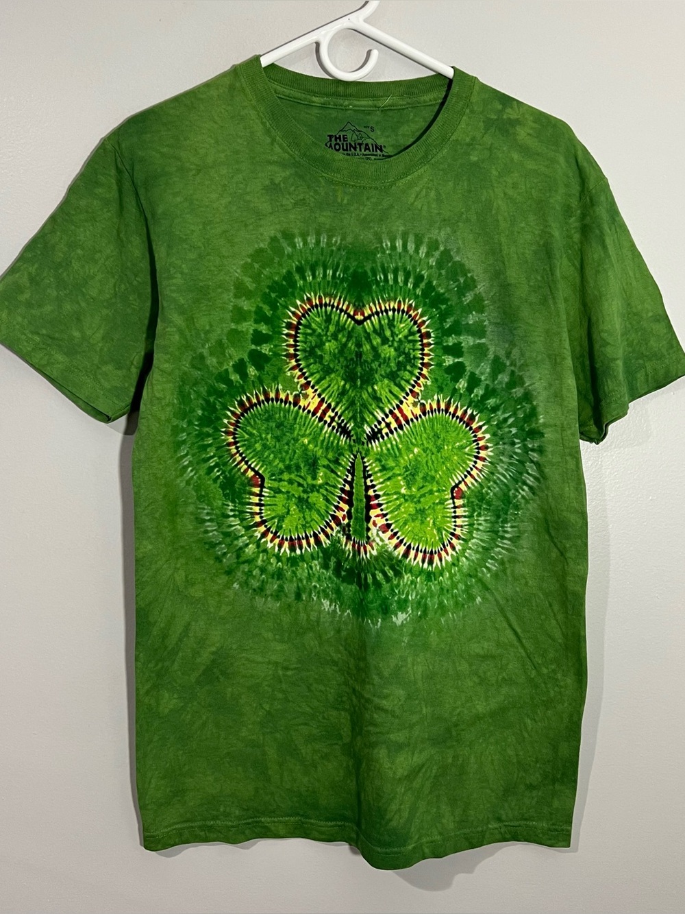 The Mountain Clover Green Tie Dye Short Sleeve T-Shirt Mens Small